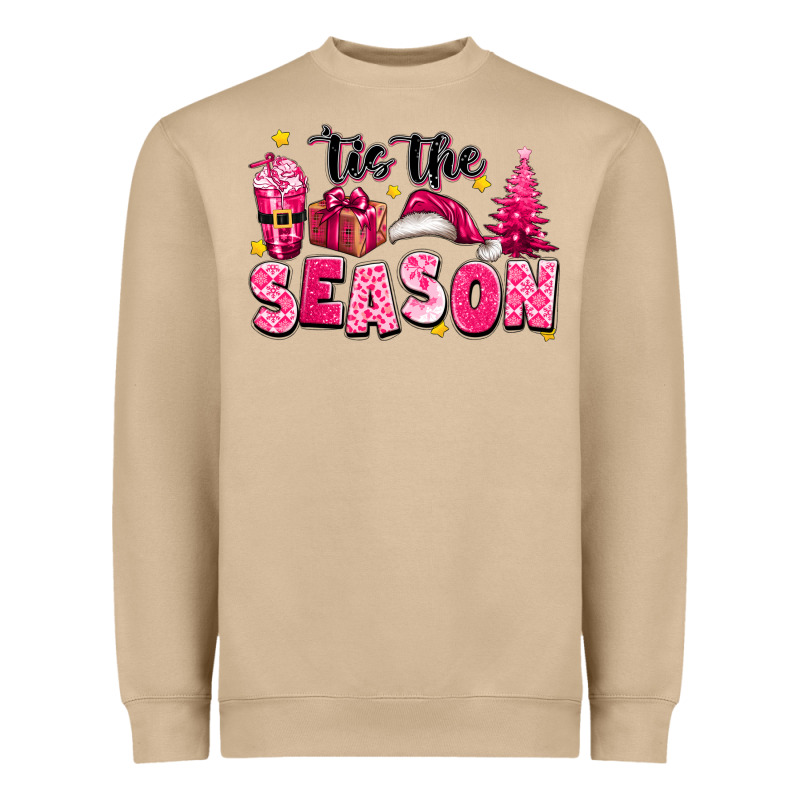 Pink 'tis The Season Christmas Heavyweight Sweatshirt by texasbilliewilder | Teevron