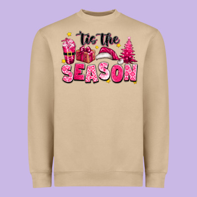 Pink 'tis The Season Christmas Heavyweight Sweatshirt Designed By Texasbilliewilder