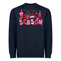 Navy Pink 'tis the season Christmas Heavyweight Sweatshirt - texasbilliewilder