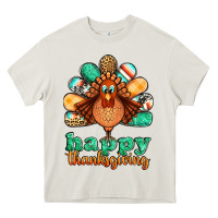 Cream happy thanksgiving turkey Heavy Core Tee - Jasminsmagicworld