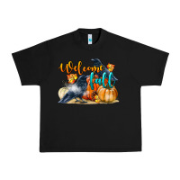 Black Welcome Fall With Crow Urban Heavy Tee - LillyAllenDesigns