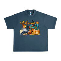 Midnight Navy Welcome Fall With Crow Urban Heavy Tee - LillyAllenDesigns