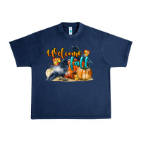 Navy Welcome Fall With Crow Urban Heavy Tee - LillyAllenDesigns