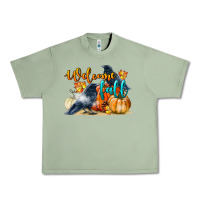 Oil Green Welcome Fall With Crow Urban Heavy Tee - LillyAllenDesigns