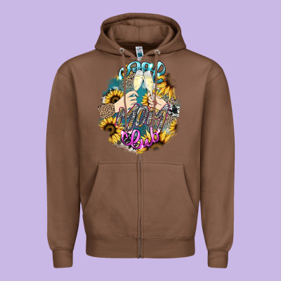 Cool Mom Club Mother's Day Zipper Hoodie Designed By Howdyjamesfarm