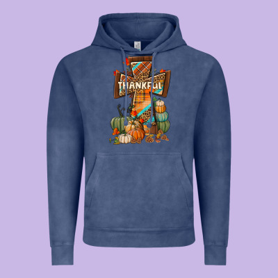 Thankful Fall Cross Vintage Hoodie Designed By Bundleandbundleshop