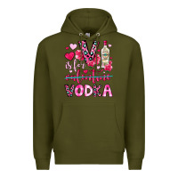 Army Green v is for vodka Premium Hoodie - OliviaCreatesArt
