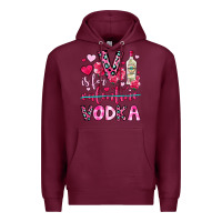Burgundy v is for vodka Premium Hoodie - OliviaCreatesArt