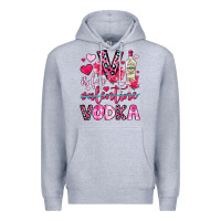 Heather Grey v is for vodka Premium Hoodie - OliviaCreatesArt