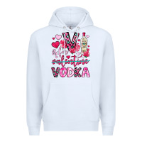 White v is for vodka Premium Hoodie - OliviaCreatesArt