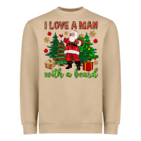 Mushroom I love a man with a beard Christmas Heavyweight Sweatshirt - NancyCooperArtShop