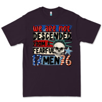 Plum we are not descended from a fearful me Premium Tee - MaliasSmallBusiness