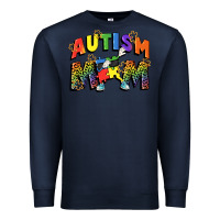 Navy Autism mom Premium Sweatshirt - FaDigitalArtStudio