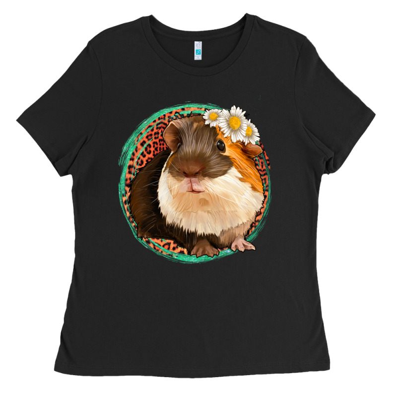Floral Leopard Guinea Pigs Ladies Tee by Jasminsmagicworld | Teevron