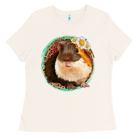 Bone floral leopard guinea pigs Ladies Tee - Jasminsmagicworld