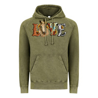 Vintage Olive love horse sunflower Vintage Hoodie - RanaPortraitStore