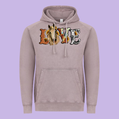 Love Horse Sunflower Vintage Hoodie Designed By Ranaportraitstore