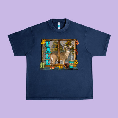 White Tailed Buck Fall Urban Heavy Tee Designed By Lillyallendesigns
