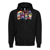Black lgbtq coffee cups Zipper Hoodie - HowdyJamesFarm