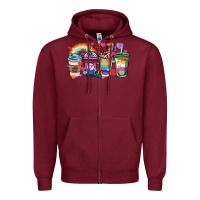 Burgundy lgbtq coffee cups Zipper Hoodie - HowdyJamesFarm