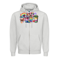 Dove Grey lgbtq coffee cups Zipper Hoodie - HowdyJamesFarm