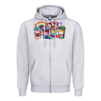 Heather Grey lgbtq coffee cups Zipper Hoodie - HowdyJamesFarm