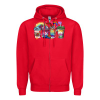 Red lgbtq coffee cups Zipper Hoodie - HowdyJamesFarm