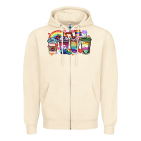 Sandshell lgbtq coffee cups Zipper Hoodie - HowdyJamesFarm