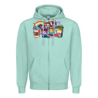 Seafoam lgbtq coffee cups Zipper Hoodie - HowdyJamesFarm