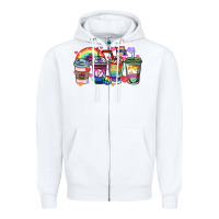 White lgbtq coffee cups Zipper Hoodie - HowdyJamesFarm