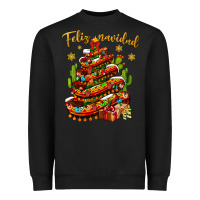 Black Christmas Feliz Navidad Heavyweight Sweatshirt - NancyCooperArtShop