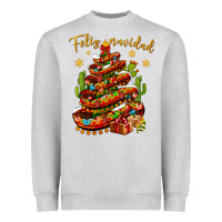 Heather Grey Christmas Feliz Navidad Heavyweight Sweatshirt - NancyCooperArtShop