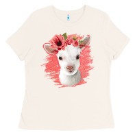 Bone floral baby goat Ladies Tee - Jasminsmagicworld