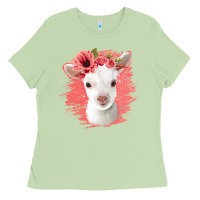 Matcha floral baby goat Ladies Tee - Jasminsmagicworld