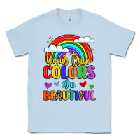 Dusty Blue name vibrant positivity rainbow art Classic Tee - LillyAllenDesigns