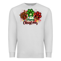 Dove Grey merry christmas paws Premium Sweatshirt - FaDigitalArtStudio