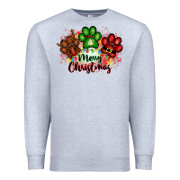 Heather Grey merry christmas paws Premium Sweatshirt - FaDigitalArtStudio