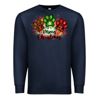 Navy merry christmas paws Premium Sweatshirt - FaDigitalArtStudio