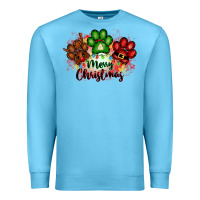 Ocean Blue merry christmas paws Premium Sweatshirt - FaDigitalArtStudio