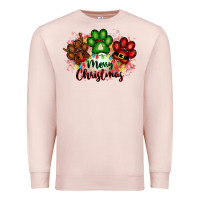 Pale Pink merry christmas paws Premium Sweatshirt - FaDigitalArtStudio