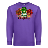 Purple merry christmas paws Premium Sweatshirt - FaDigitalArtStudio