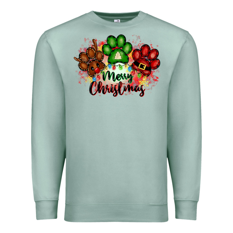 Merry Christmas Paws Premium Sweatshirt by FaDigitalArtStudio | Teevron