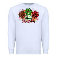 White merry christmas paws Premium Sweatshirt - FaDigitalArtStudio