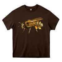 Chocolate Brown Bee Side Heavy Core Tee - LillyAllenDesigns