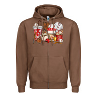 Chestnut Baseball coffee cups Zipper Hoodie - HowdyJamesFarm