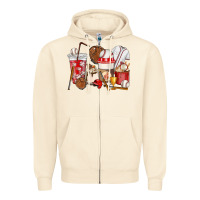 Sandshell Baseball coffee cups Zipper Hoodie - HowdyJamesFarm