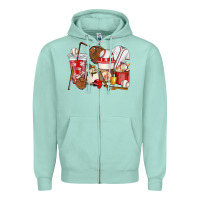 Seafoam Baseball coffee cups Zipper Hoodie - HowdyJamesFarm