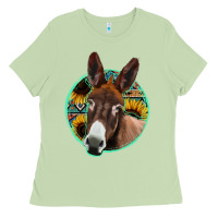 Matcha aztec backsground donkey Ladies Tee - Jasminsmagicworld