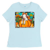 Baby Blue autumn sheep in a pumpkin Ladies Tee - Jasminsmagicworld