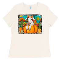 Bone autumn sheep in a pumpkin Ladies Tee - Jasminsmagicworld